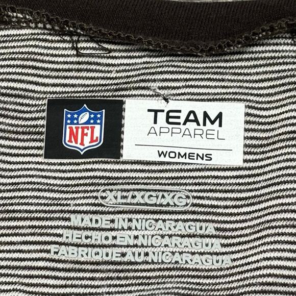 NWT Team Apparel NFL Cleveland Browns Black Womens XL Glittered Spellout T-shirt - Picture 4 of 12